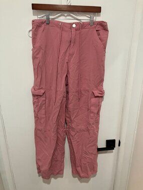 Hesperus Women's Pink Utility Cargo Pants Large Slouchy Baggy Gorpcore Y2K